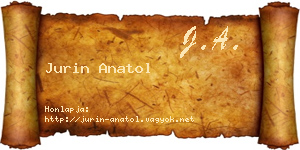 Jurin Anatol névjegykártya